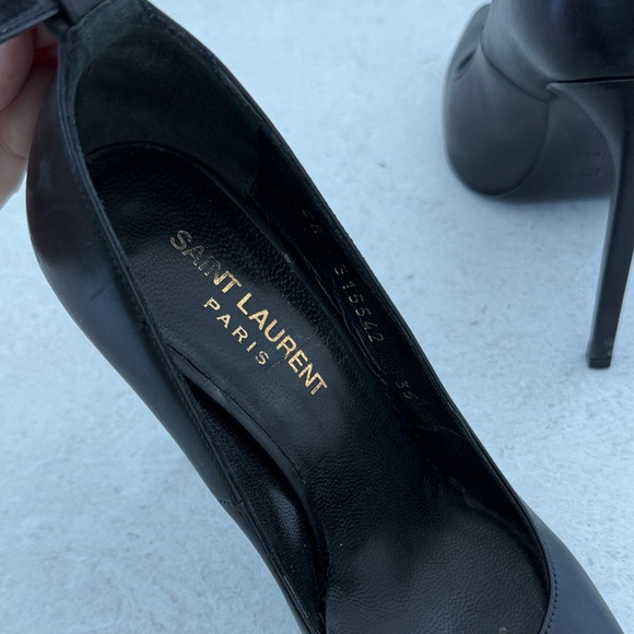 Saint Laurent Black Heels with Buckle Accent - Picture 7 of 10
